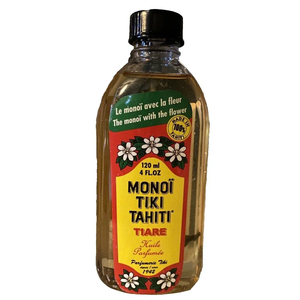Monoi Tiki Tahiti Coconut Oil Hair Skin Body Bath Moisturizer Tiare Gardenia 4oz